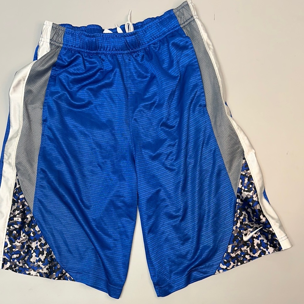 Nike Kids Vibrant Blue and Gray Athletic Shorts